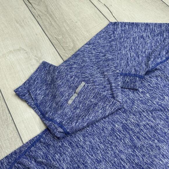 Nike Dri-FIT 1/4 Zip Running Shirt Blue Heather Size XL Long Sleeve Reflective - Picture 5 of 8